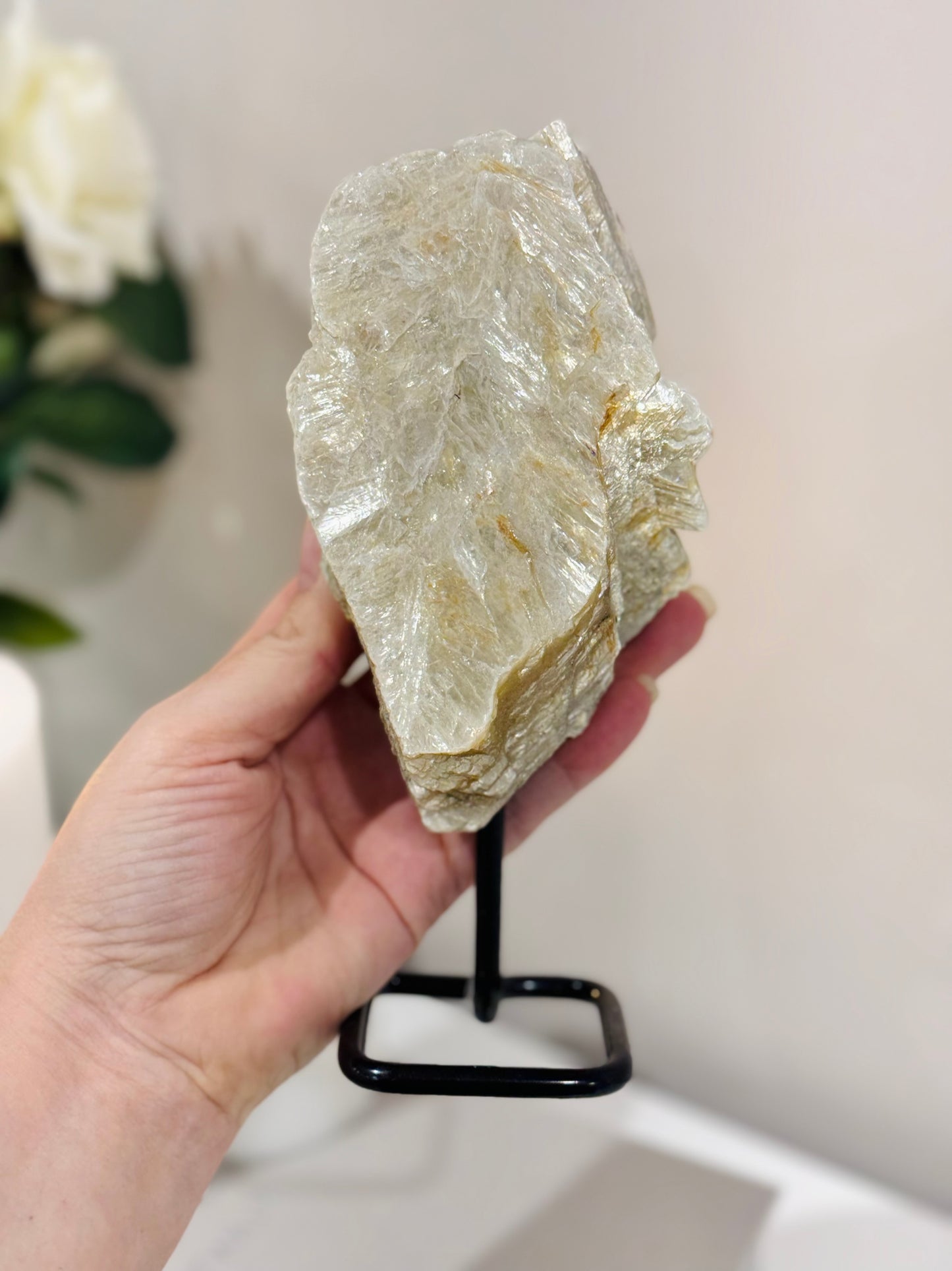 Large Natural Gold Mica Specimen On Stand 20cm 545grams