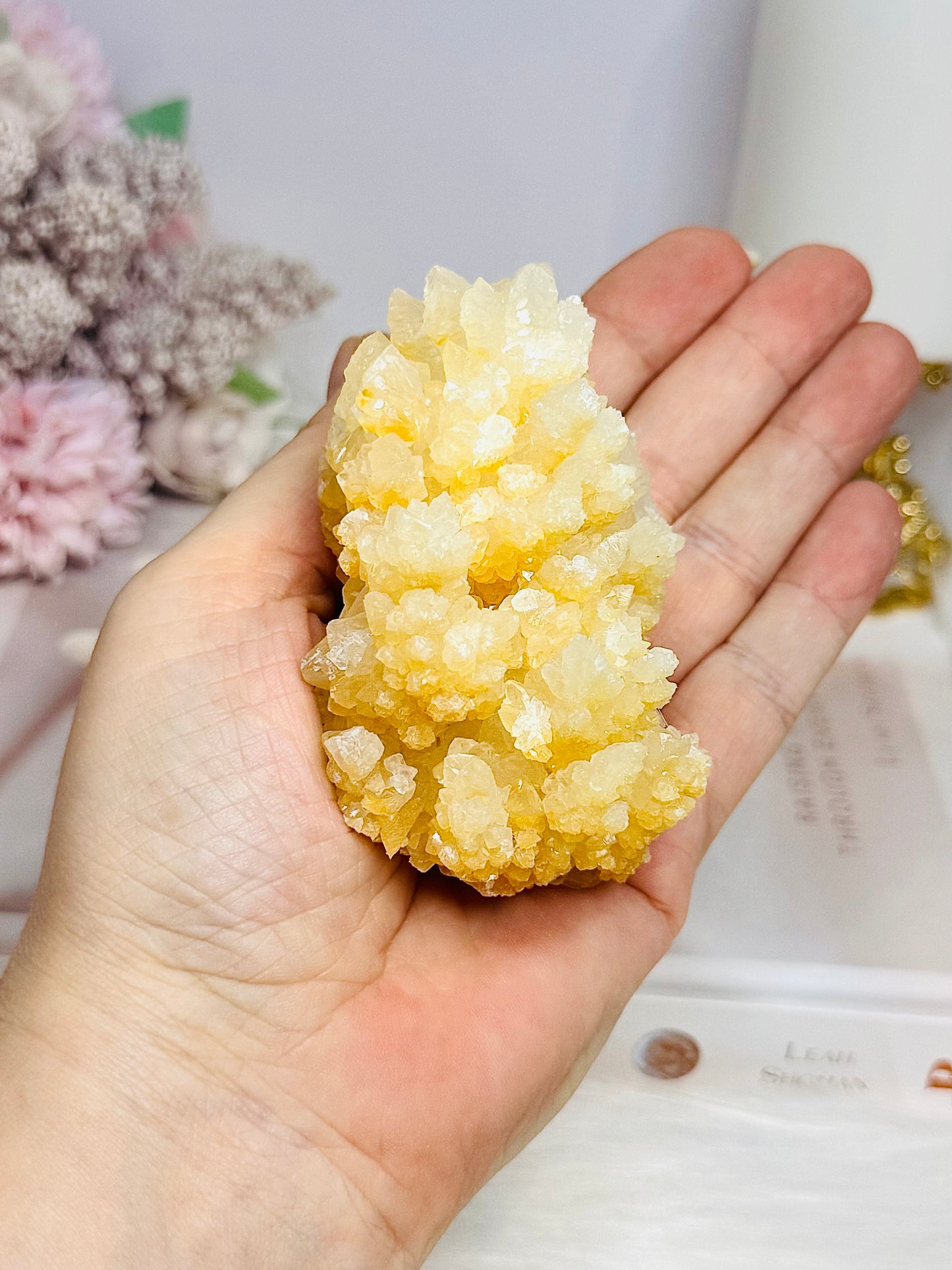 Natural Orange Flower Calcite Specimen 8cm 200g