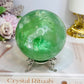 Large Green Fluorite Sphere Full of Rainbows 923g