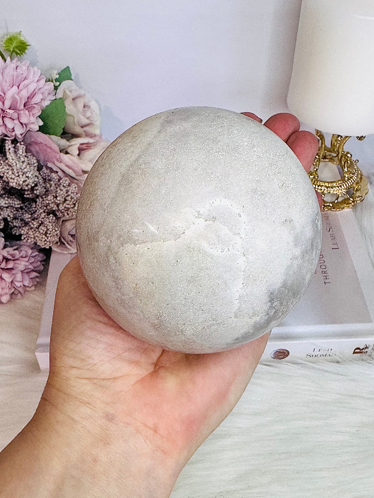 ⚜️ SALE ⚜️ Gorgeous Huge Natural Druzy Pink Amethyst Sphere on Stand 921grams