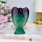 Large Rainbow Fluorite Angel Carving 9.5cm