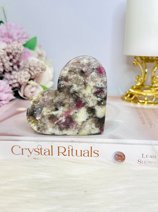 Pink Tourmaline Carved Heart 8cm