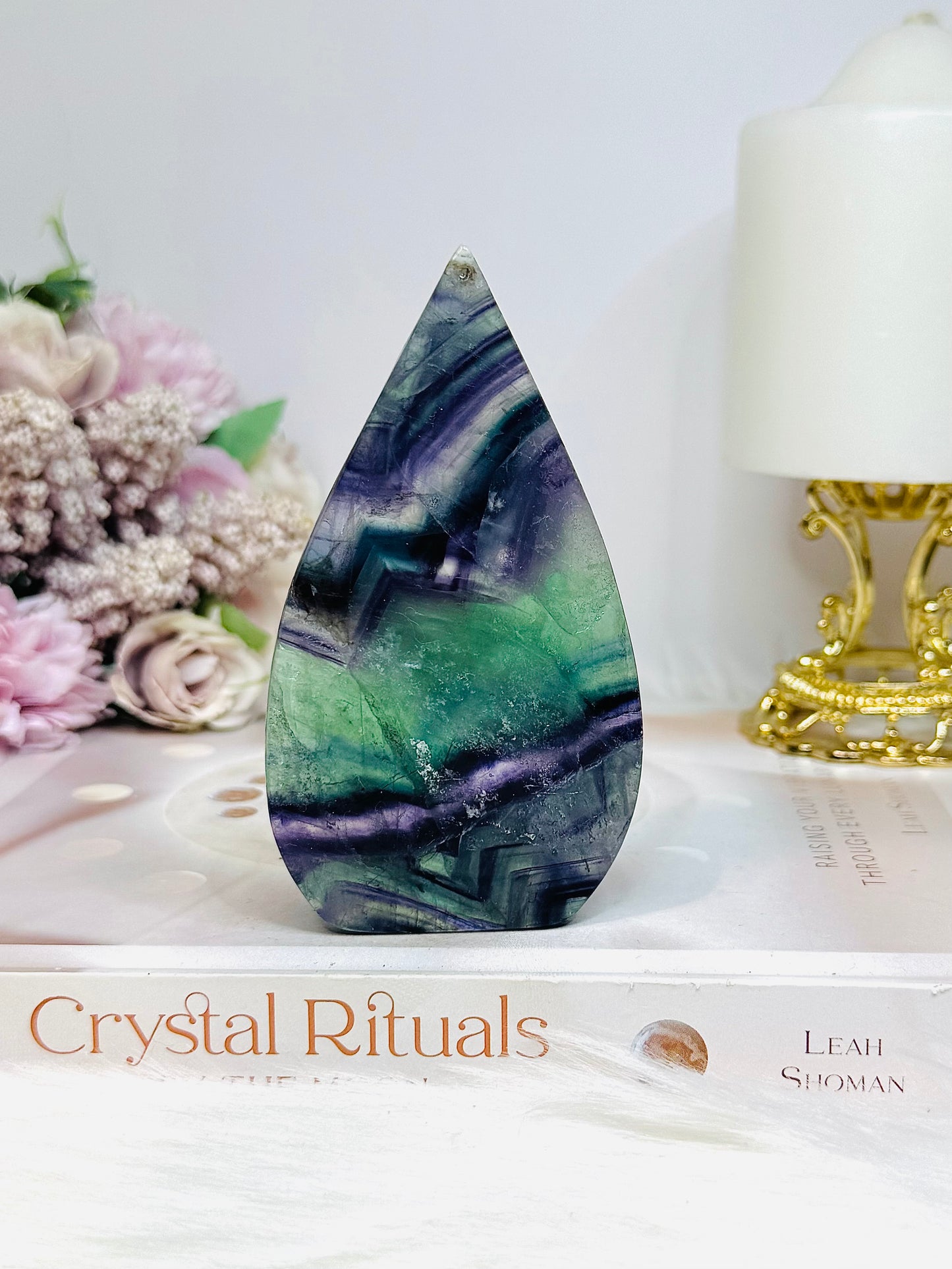 Rainbow Fluorite Flame 10cm