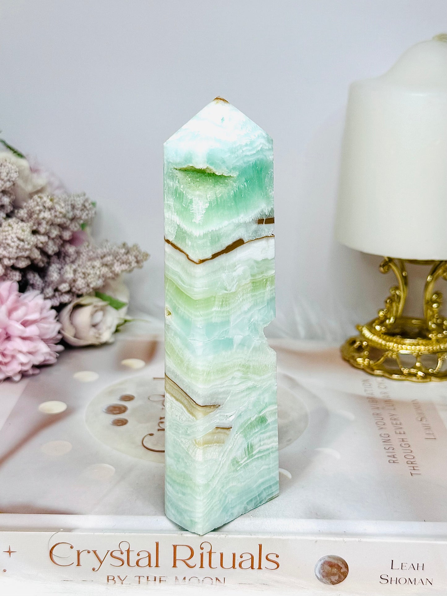 Caribbean Calcite Druzy Tower 14cm