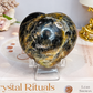Black Moonstone Puffy Heart with Flash 249g