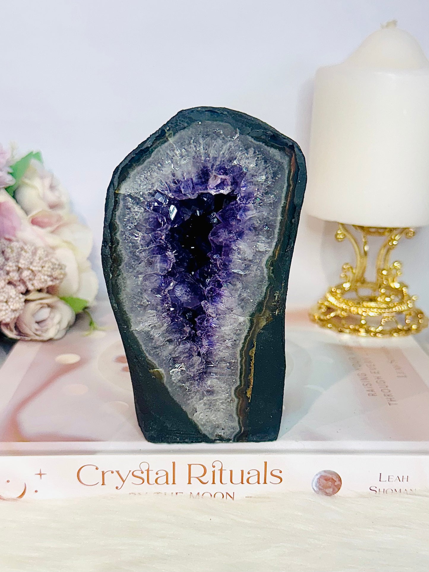 High Grade Divine Deep Purple Large Amethyst Cathedral | Geode From Brazil 826gram 13cm