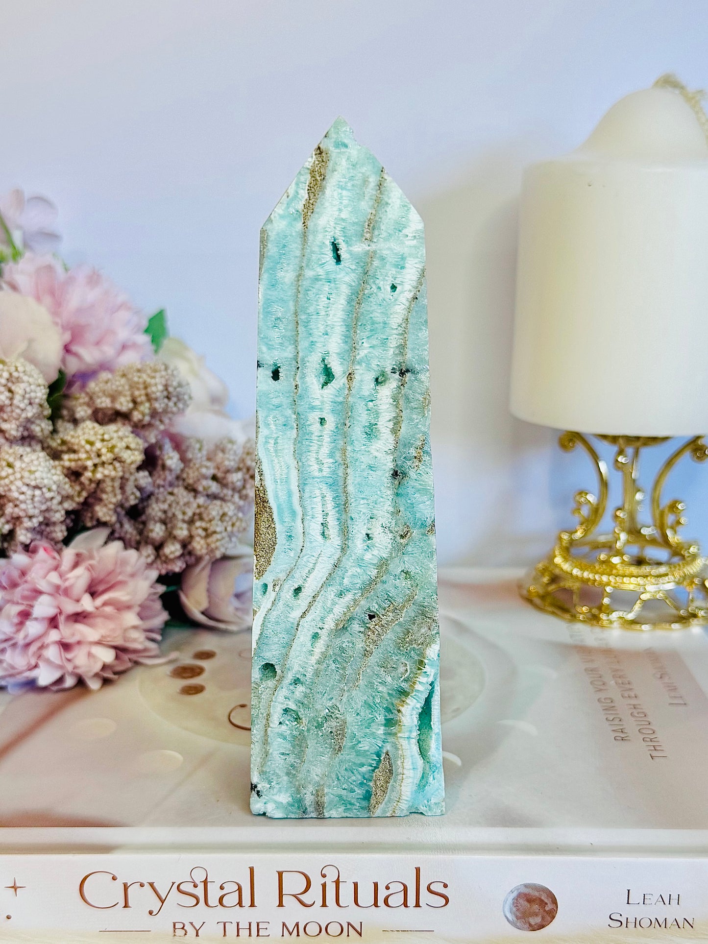 Natural Large 15cm Druzy Hemimorphite Tower