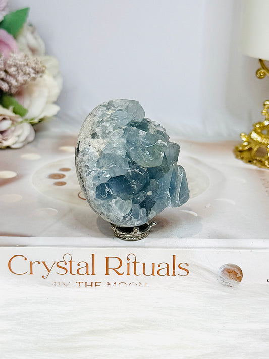 Blue Celestite Cluster Egg 182g