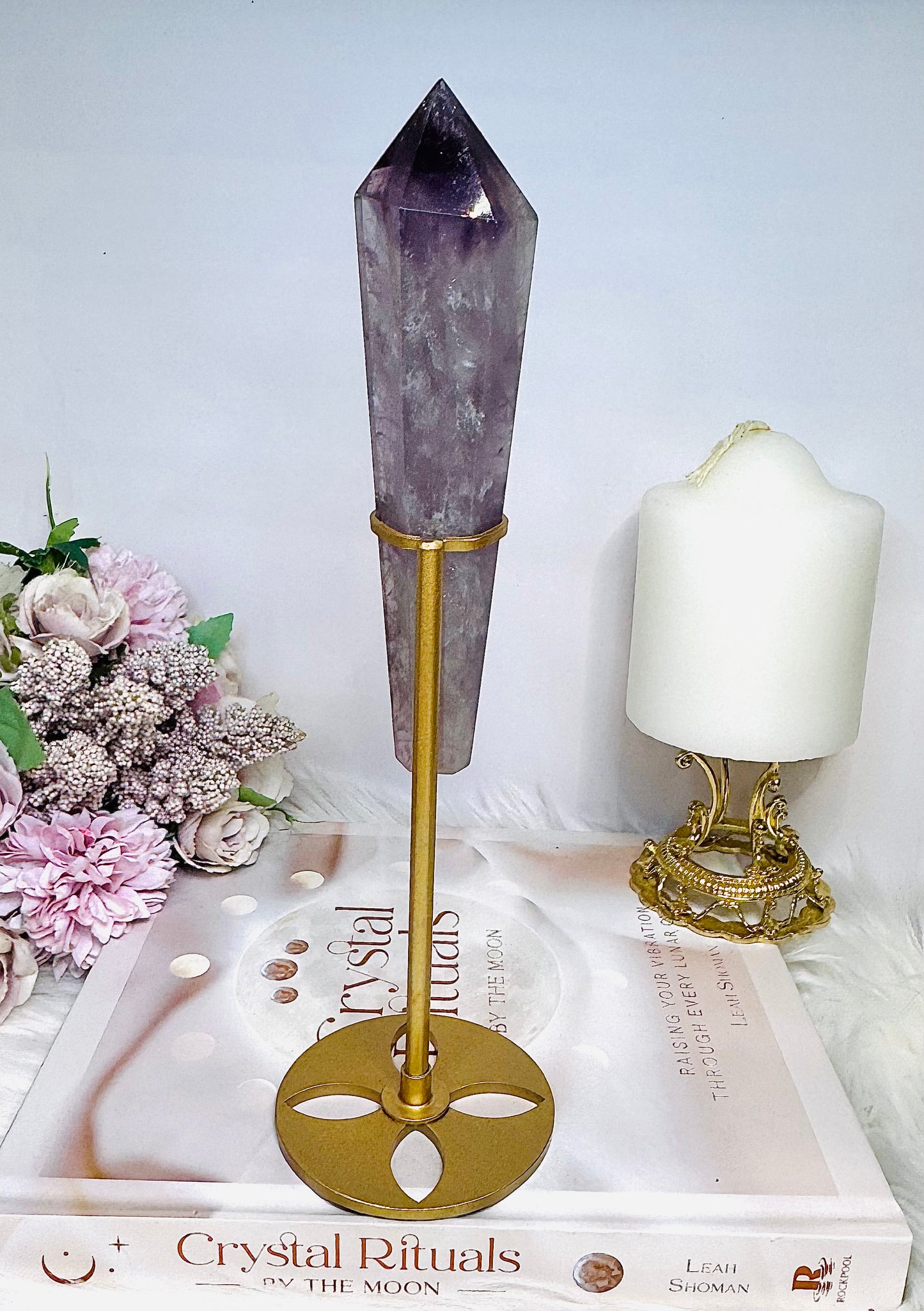 Amethyst Wand | Tower on Stand 25cm (inc stand)