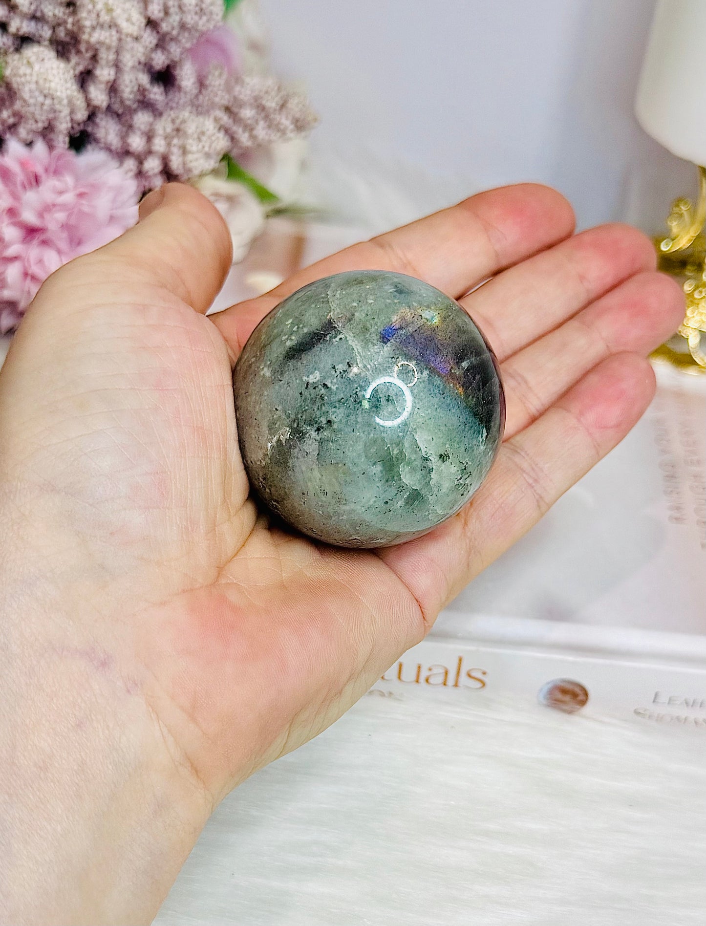 Labradorite Sphere on Stand 160g