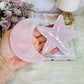 Pink Mangano Calcite UV Reactive Carved Moon & Star Bowl Set
