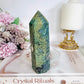 Natural Large 12cm Moss Agate Tower 220g