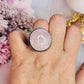 Large Rose Quartz Stone Silver Ring In Gft Bag