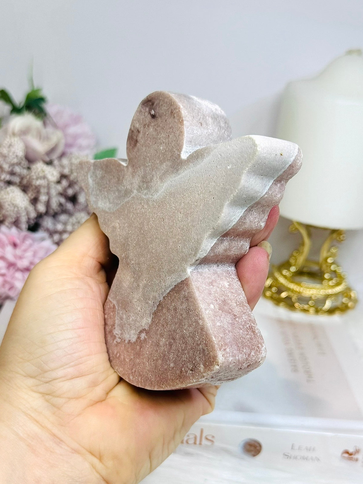 Chunky Pink Amethyst Carved Angel 10.5cm 332g