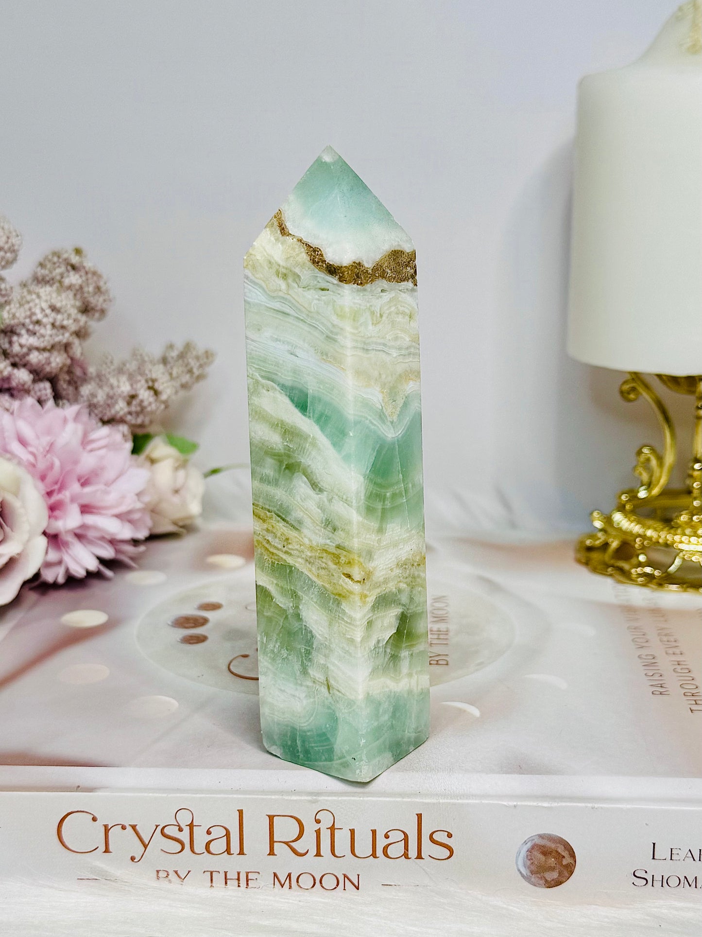 Caribbean Calcite Druzy Tower 12cm