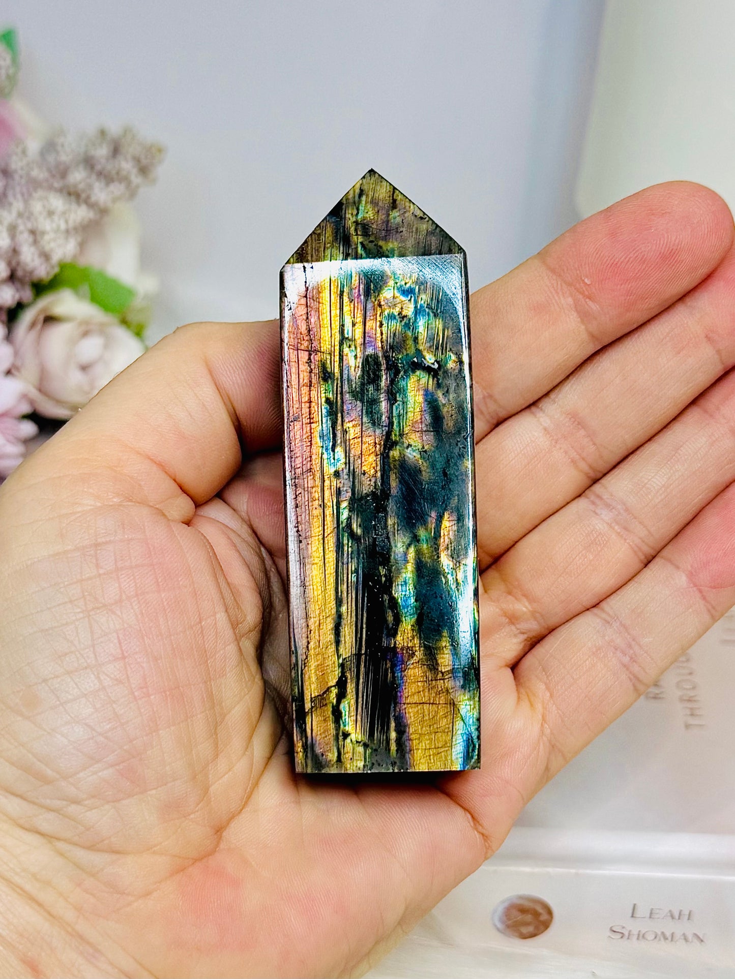 High Grade Labradorite Tower Full of Flash 8.5cm