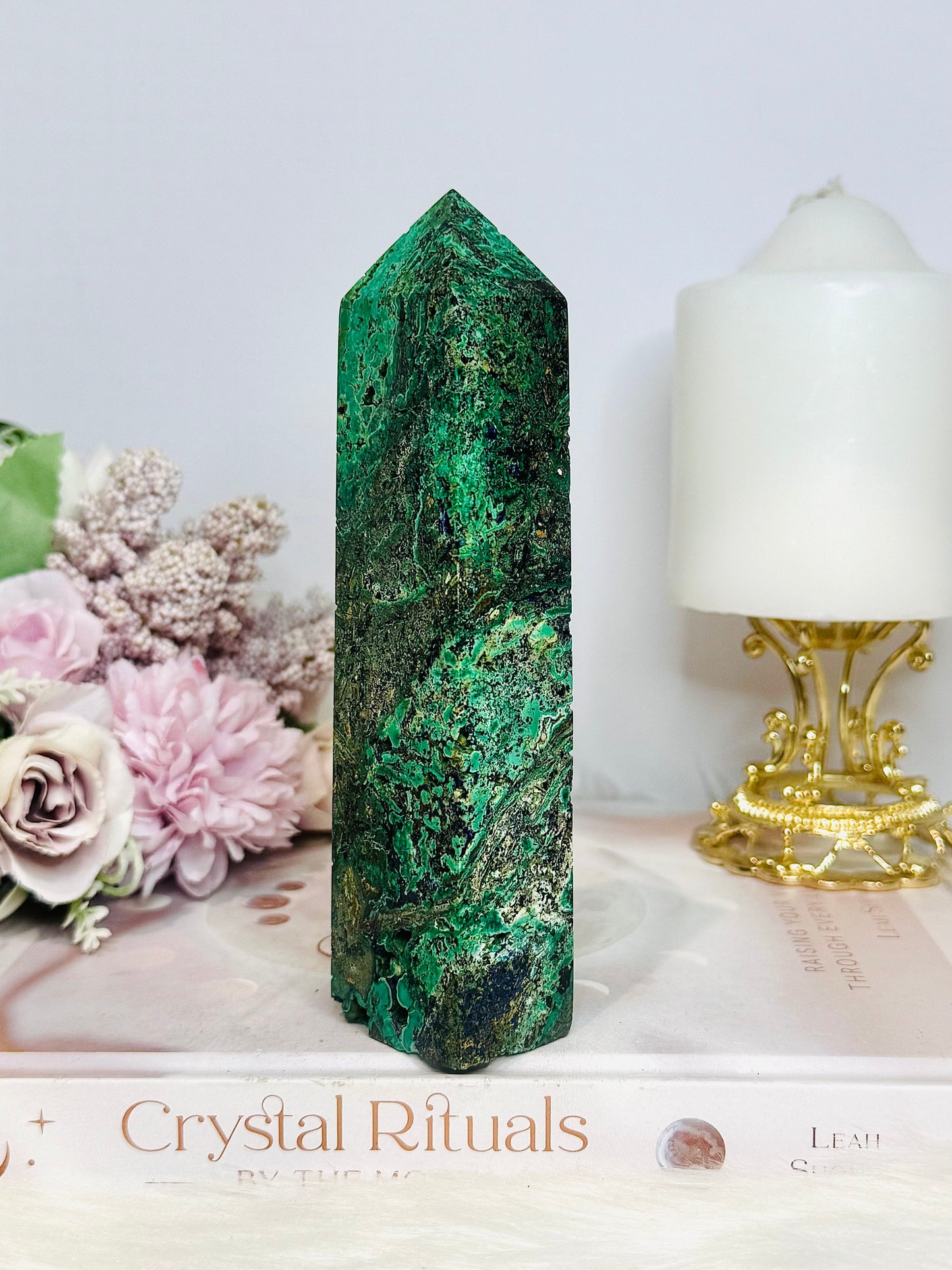 Natural Azurite Malachite Tower 15cm