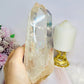 High Grade Clear Quartz Twin | Double Tower with Rainbows on Stand 18.5cm 961g