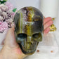 Large Druzy Amethyst X Agate Carved Skull 13cm 1.09KG