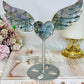 Purple Labradorite Heart with Wings ~ Each piece is full of flash 18cm