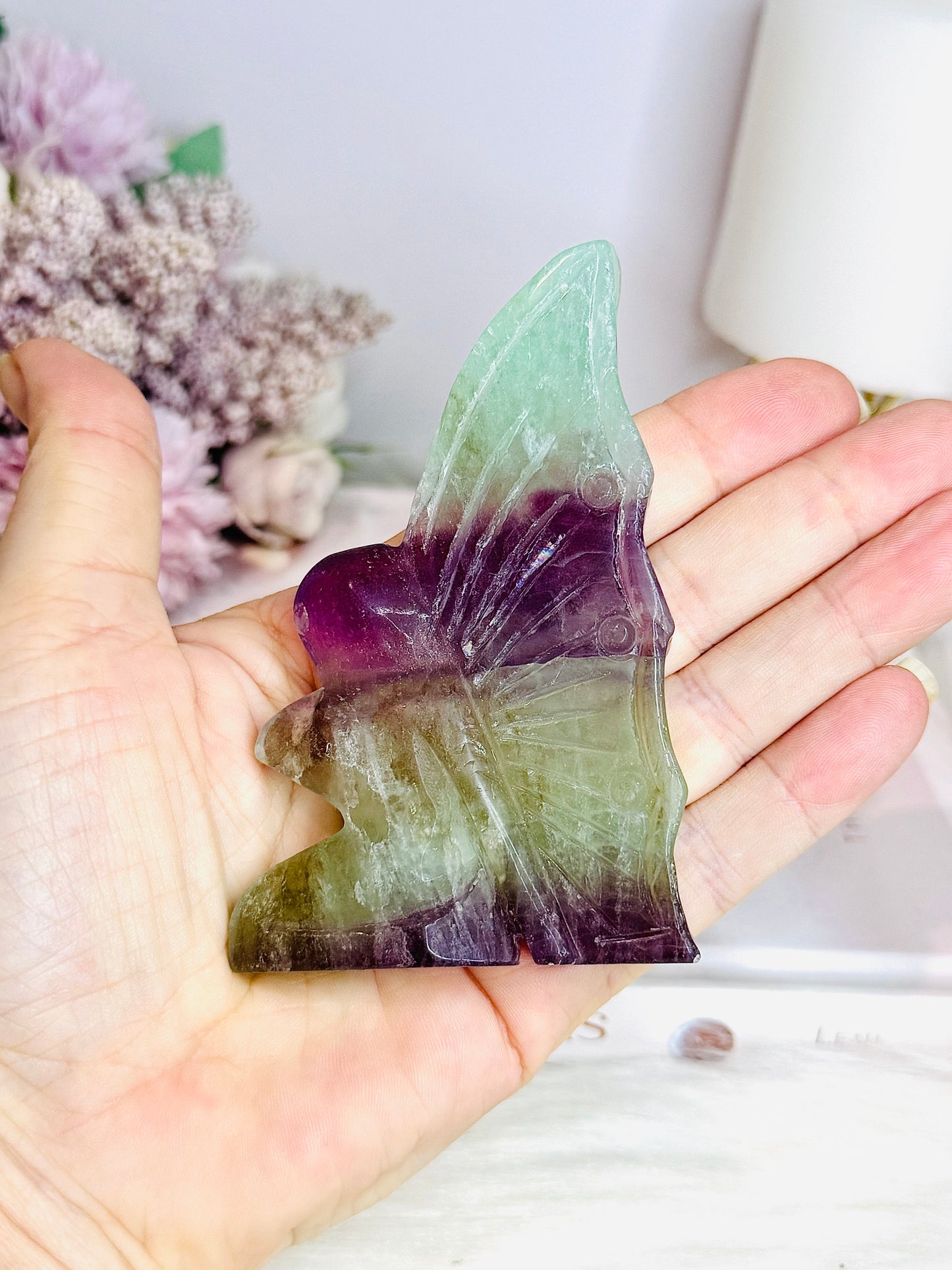 Fluorite Carved Fairy 9cm