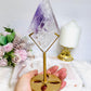 High Grade Amethyst In Quartz Diamond On Stand 21.5cm