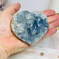 Blue Celestite Druzy Heart On Stand 443g