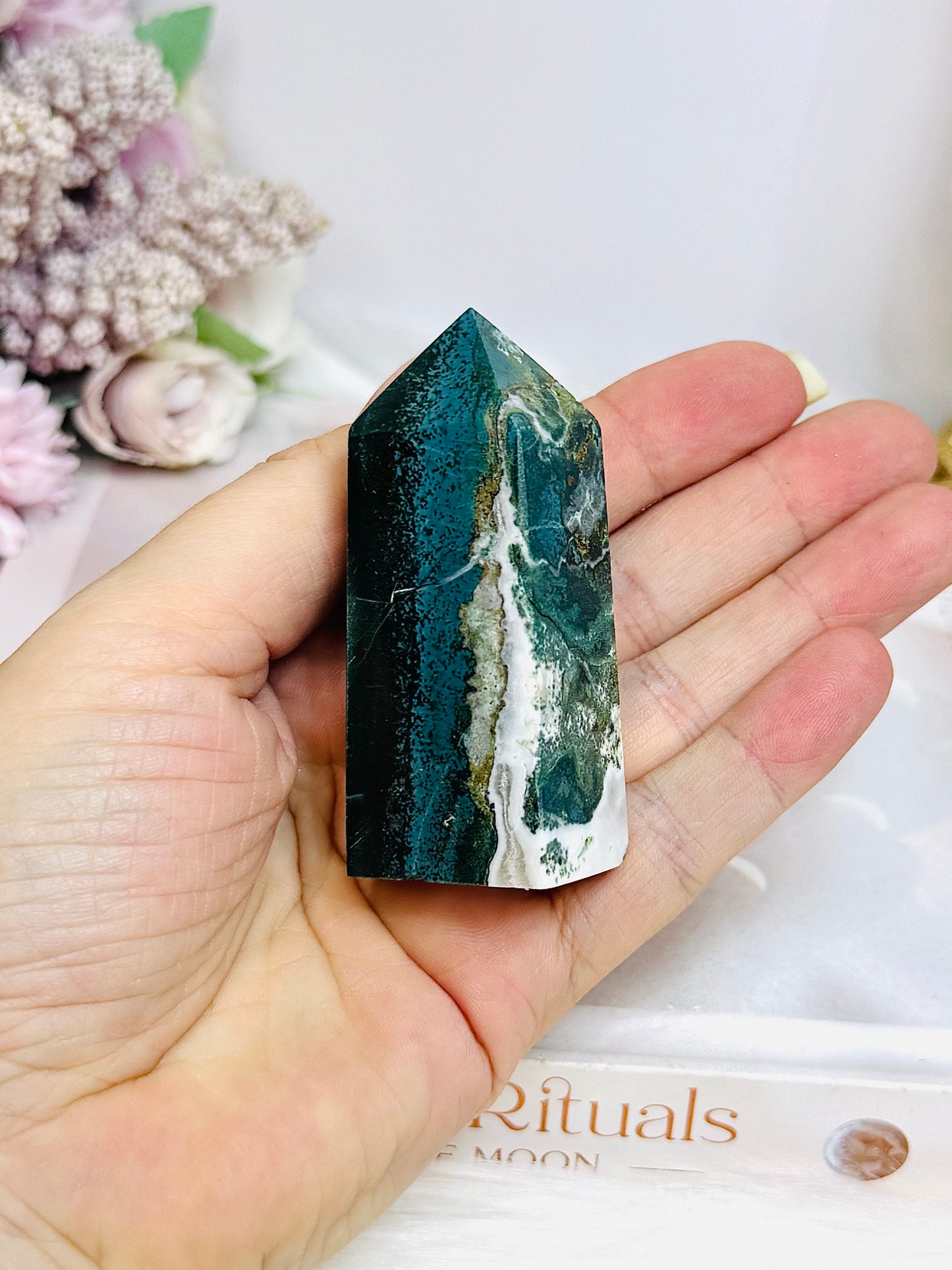 Green Unicorn Jasper Tower 7cm