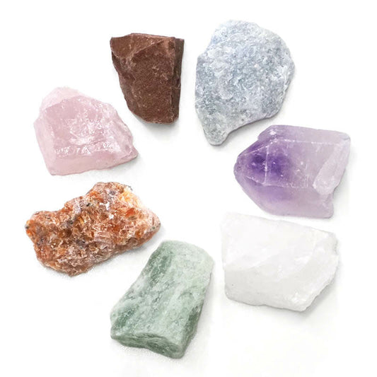 Chakra Healing Stones 7 Pieces Rough Set in Bag