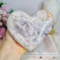 Large Druzy Pink Amethyst Chunky Heart on Stand 615g