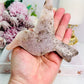 Beautifully Carved Druzy Pink Amethyst Chunky Bird From Brazil 13cm