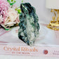 Gorgeous Chunky Moss Agate Fairy Carving 10cm