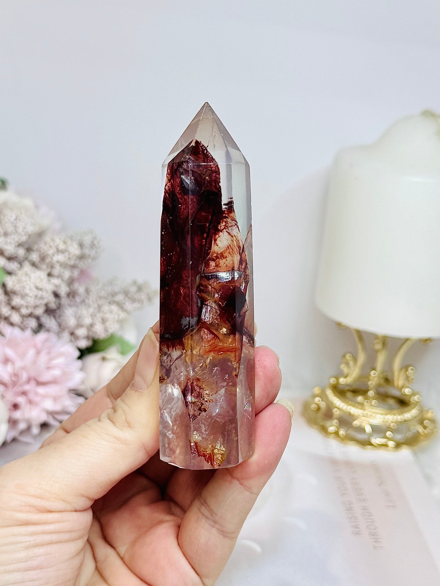 High Grade Fire Quartz Tower 9.5cm