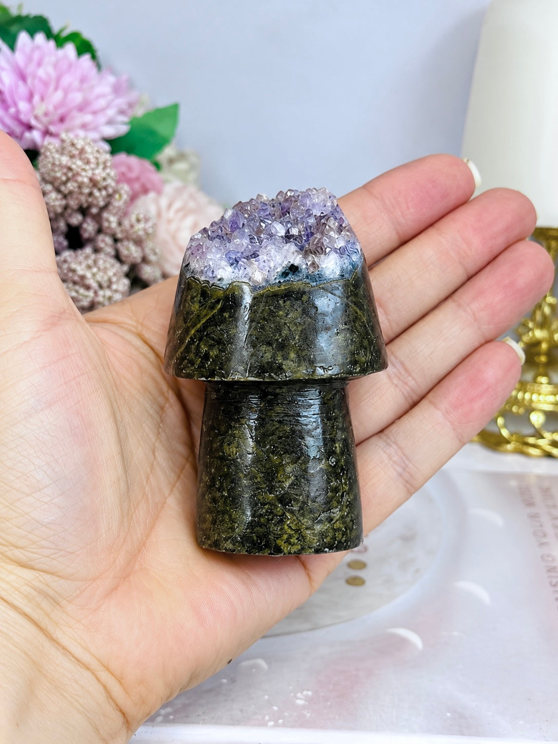 Amethyst Carved Mushroom 7.5cm