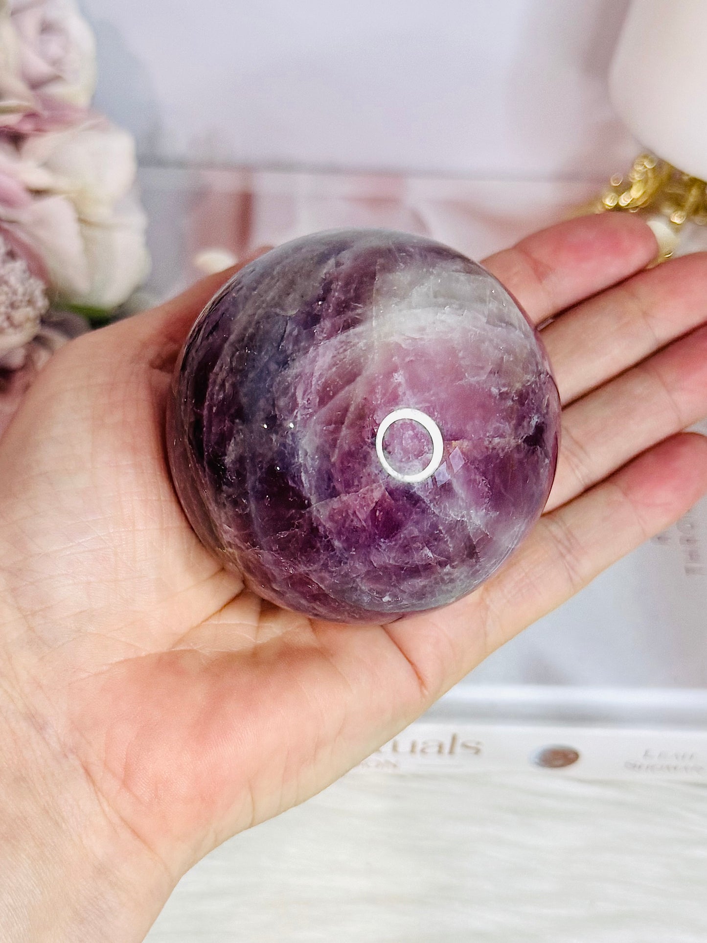 The Most Magical Large Lavender Star Rose Quartz Sphere with Flash On Stand 402grams