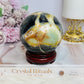 Large Sky Blue Quartz Sphere on Stand 853g