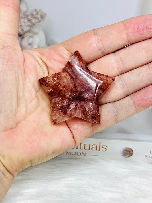 Fire Quartz Carved Star