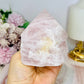Large Rose Quartz Half Polished Tower 528g