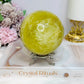 Large Citrine Sphere With Rainbows (heat treated) On Stand 870g