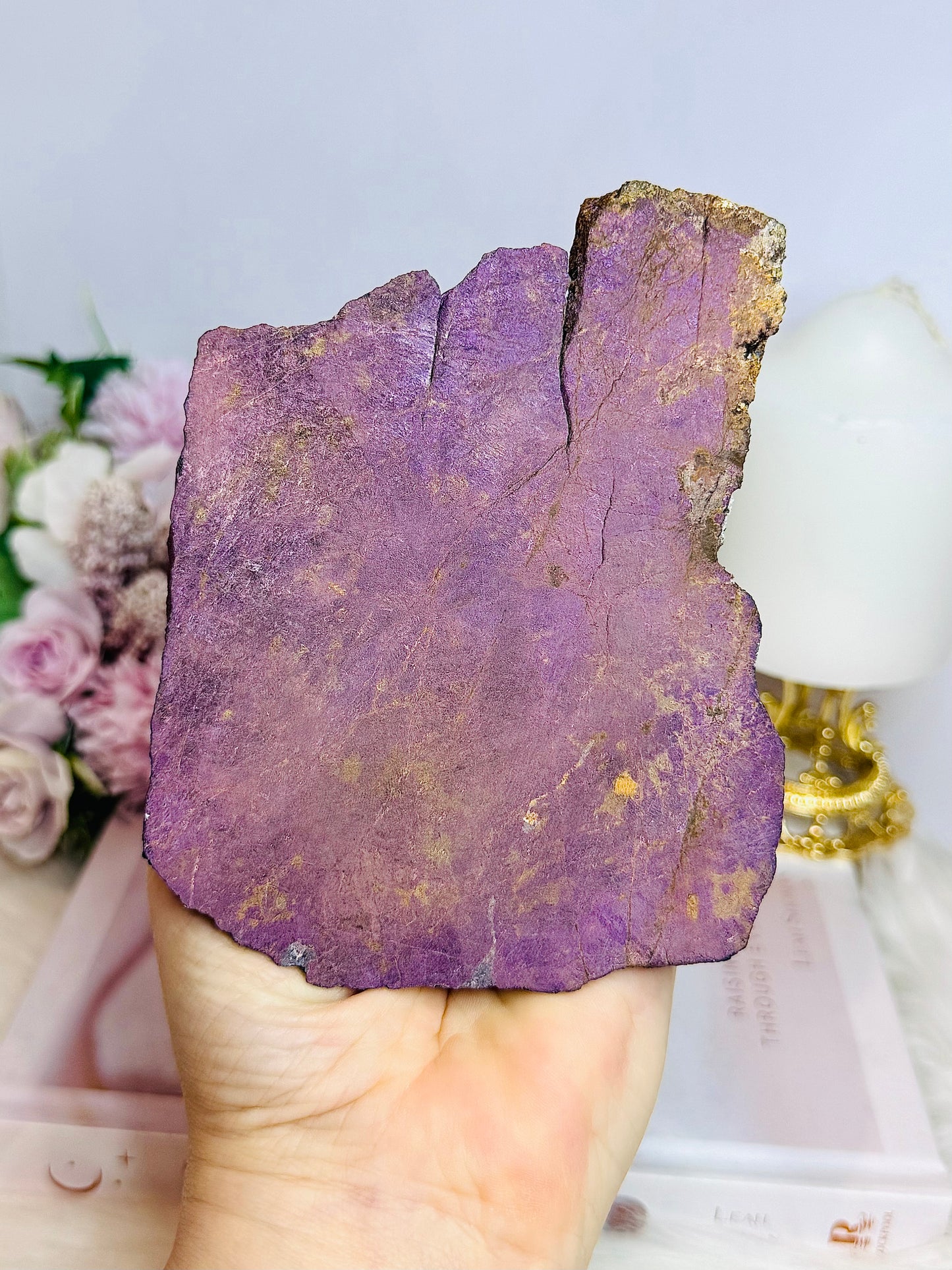 Large Natural Purpurite Slab on Stand 480g