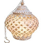 Glass Lantern Led Temple Gold/wash 15cm