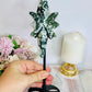 Moss Agate Carved Polaris Star On Stand 24.5cm