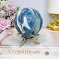 Rare Blue Coral Fossil Sphere on Stand 310g