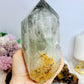 Huge Natural Garden Quartz Tower on Wooden Base 21cm Tall 19cm Wide 1.6KG