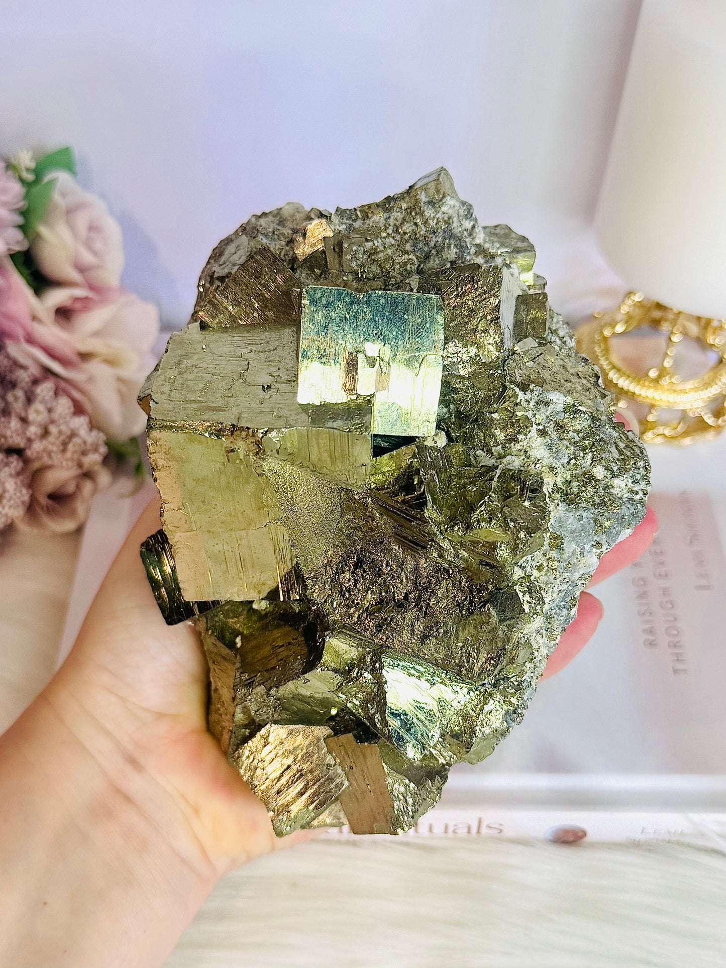 High Grade Incredible Huge 2.2KG 15cm Cubed Pyrite Specimen