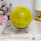 Large Citrine Sphere With Rainbows (heat treated) On Stand 890g