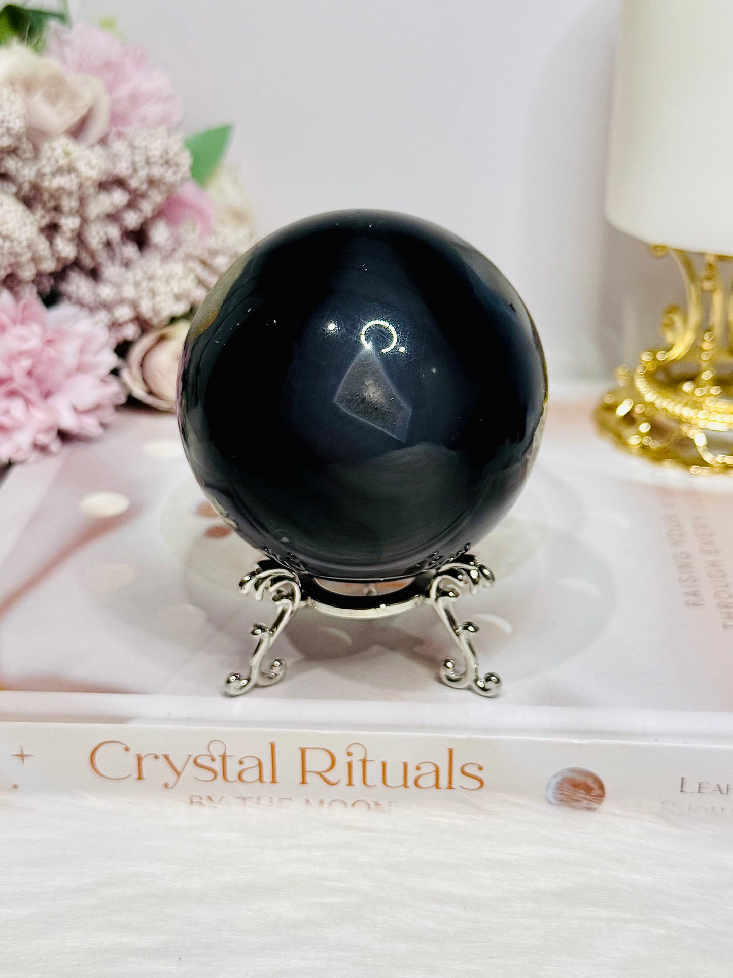 Natural Volcano Agate Druzy Sphere UV Reactive On Stand 489g