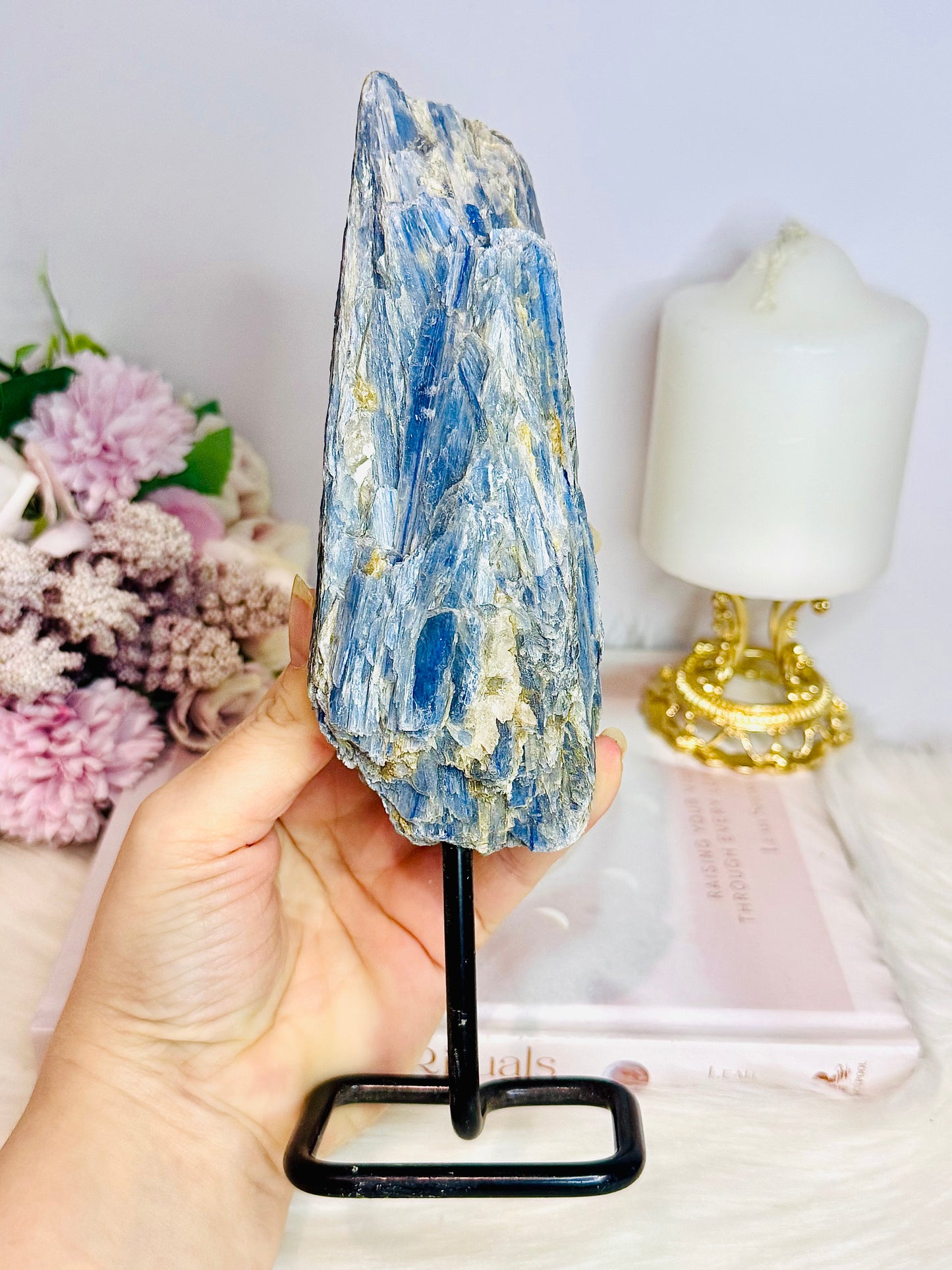 Large Blue Kyanite Specimen On Stand 22cm