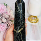 Exceptionally Stunning High Grade Large Chunky Natural Black Tourmaline with Gold Mica Tower | Generator 822grams