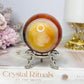 High Grade Druzy Carnelian Sphere on Stand 295g